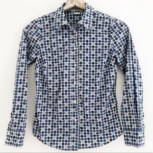 Boden Purple Blue Polka Dot Button Down Size 4